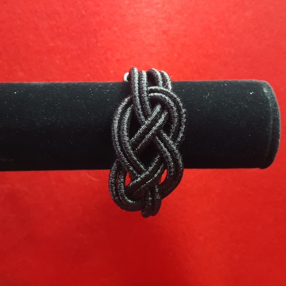 Braided black cord bracelet - Picture 2 of 3